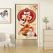 時來運轉 長門簾風水簾(85cm*180cm日式門簾/門簾/風水簾/長門簾/免打孔穿桿門簾) 雙魚金福/一片式