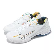 Mizuno 羽球鞋 Wave Claw 3 寬楦 男鞋 女鞋 白 橘 止滑 室內運動 羽排鞋 美津濃 71GA2443-33 26cm WHITE/ORANGE
