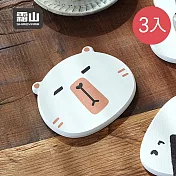 【日本霜山】動物造型吸水珪藻土杯墊/瀝水墊-3入- 卡皮巴拉