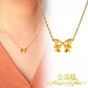 【金品坊】黃金墜子浪漫柔美蝴蝶結墜飾 (贈鍍金鋼鍊)