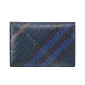 BURBERRY經典格紋對開卡片夾 午夜藍