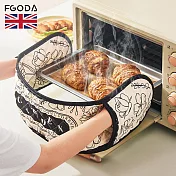 【英國FGODA】連體式棉麻隔熱防燙手套-多款可選- 黑框圖