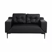 IDEA-百變翻轉扶手功能皮沙發(雙人款.兩色可選.運費另計) 黑色