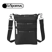 LeSportsac 2025夏季新品 3-Zip Crossbody 三層拉鍊斜背包(4007) R086永恒黑