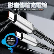 VOORCA USB 4.0 C to USB-C 240W 影音傳輸充電線-120cm 單一