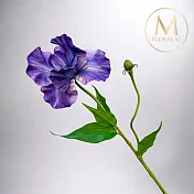【Floral M】法式優雅女神單朵加大鳶尾花炫彩紫仿真花花材（1入組）