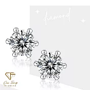 【CF鑽飾】耳環《永恆之心》莫桑鑽 1克拉 耳釘 耳針