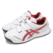 Asics 棒壘球鞋 Neorevive TR 3 男鞋 白 紅 魔鬼氈 皮革 抓地 教練鞋 1123A042101 26cm WHITE/RED