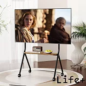 Life+ 32-75吋可調節移動式液晶電視架/電視立架/電視掛架_2款任選 _YSTC-03B消光黑
