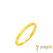 【Just Gold 鎮金店】線韻 黃金戒指 港圍 9  金色