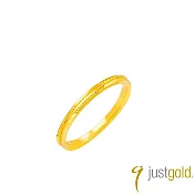 【Just Gold 鎮金店】微光 黃金戒指 (網路限定) 港圍 13  金色