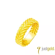 【Just Gold 鎮金店】良緣．穗語-寬 黃金對戒 港圍 19  金色