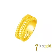 【Just Gold 鎮金店】良緣．竹韻-寬 黃金對戒 港圍 21  金色