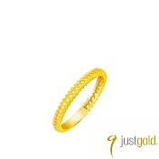【Just Gold 鎮金店】良緣．竹韻-窄 黃金對戒 港圍 13  金色