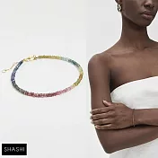 SHASHI 紐約品牌 Natasha 微顆粒款天然彩寶 紫藍碧璽X黃綠碧璽X粉紅碧璽手鍊