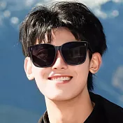 seoul show首爾秀 輕量全折疊套鏡抗UV400太陽眼鏡墨鏡 918  砂黑框黑灰片