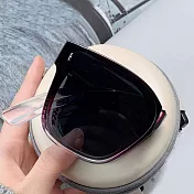 seoul show首爾秀 輕量全折疊套鏡抗UV400太陽眼鏡墨鏡 918  漸透紫框黑灰片