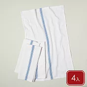 《NOW》Brooklyn Stripe純棉擦拭布4入 - 水藍條紋71x46cm