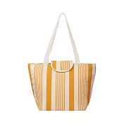 《NOW》摺疊肩背托特保冷袋 - 桔黃條紋