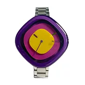 NIXON THE ZONA 幾何線條俐落之美腕錶-銀X紫