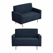 IDEA-恩特短絨布迷你雙人休閒沙發/兩色可選/運費另計 深藍色