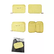 agnes b. 鱷魚壓紋雙層中夾- 嫩黃