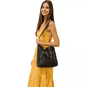 【ZENDAR】台灣總代理 限量1折 頂級小牛皮手提包肩背包 汀娜系列 全新專櫃展示品 黑色