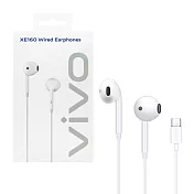 VIVO 原廠台灣公司貨 XE160 半入耳式 Type-C線控耳機 - 白色 (盒裝) 白色