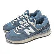 New Balance NB 休閒鞋 574 男鞋 女鞋 藍 白 麂皮 復古 經典 NB U574LGDI-D 23.5cm BLUE/WHITE