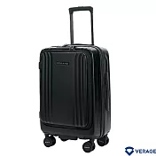 【Verage】維麗杰 20吋第二代菁英奢華系列前中開登機箱/行李箱 (純黑色)