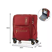 American Tourister - 美國旅行者 MAXWELL前開式上掀式18吋行李箱布箱登機箱 紅色
