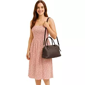 【ZENDAR】台灣總代理 限量1折 頂級小牛皮軟皮手提包肩背包 卡拉系列 全新專櫃展示品 摩卡色