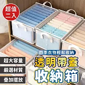 透明帶蓋整理收納箱(超值2入)