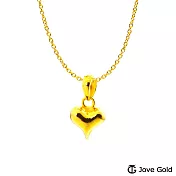 JoveGold漾金飾 戀人未滿黃金墜子-素面款  送玫瑰鋼項鍊