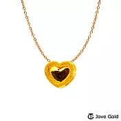 JoveGold漾金飾 知己戀人黃金墜子 (多種戴法) 送玫瑰鋼項鍊