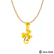 JoveGold漾金飾 花精靈黃金墜子  送玫瑰鋼項鍊