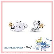 STORY故事銀飾- Sanrio學院Mix系列-Pompompurin布丁狗晶鑽純銀耳環 針式