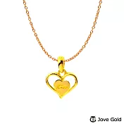 JoveGold漾金飾 一吻定情黃金墜子  送玫瑰鋼項鍊