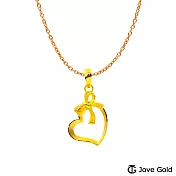 JoveGold漾金飾 同心結黃金墜子  送玫瑰鋼項鍊