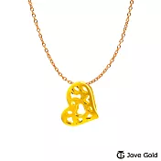 JoveGold漾金飾 心有所屬黃金墜子  送玫瑰鋼項鍊