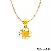 JoveGold漾金飾 幸運愛上你黃金墜子  送玫瑰鋼項鍊