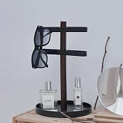 【H&R安室家】簡約木紋飾品小物收納架 置物架 BM02A 黑色