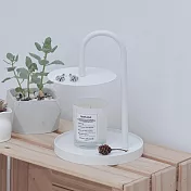 【H&R安室家】輕巧雙層飾品小物收納盤 收納架 BM16A 白色