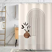 無印風防水浴簾180*180CM  浴簾/拉簾/防水/隔間簾 奶油侘寂風