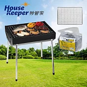 妙管家 圓滿烤肉架+通用烤網+環保椰炭1.2KG (附烤串 烤夾)