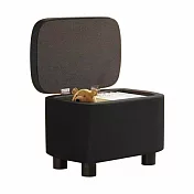 【好氣氛家居】質感舒適軟包皮革收納椅凳/兩色可選 黑色