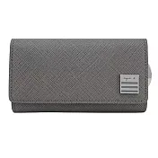 agnes b. 條紋小鐵牌防刮鎖包 灰