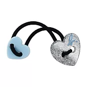 agnes b.雙愛心髮圈- 水藍