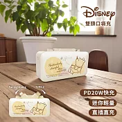 【正版授權】Disney迪士尼 5000mAh 雙頭口袋充行動電源(Type-C+Lightning) 粉粉維尼
