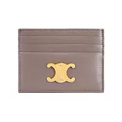 CELINE TRIOMPHE 金釦亮面牛皮6卡卡片夾/名片夾 (卵石色)